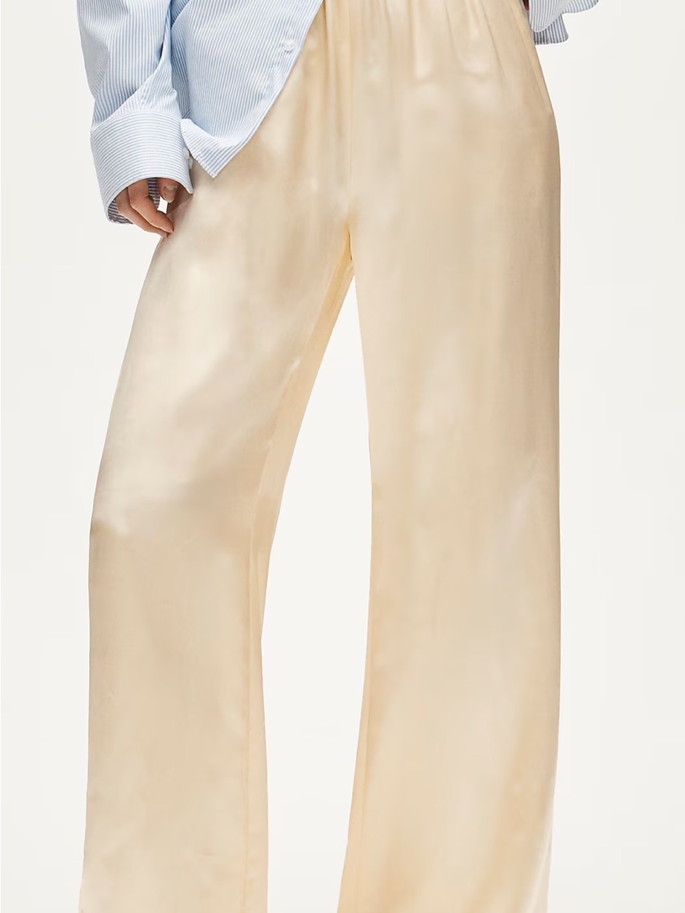 J. Crew Satin Wide-Leg Pants in Luster Charmeuse - Picture 2 of 6